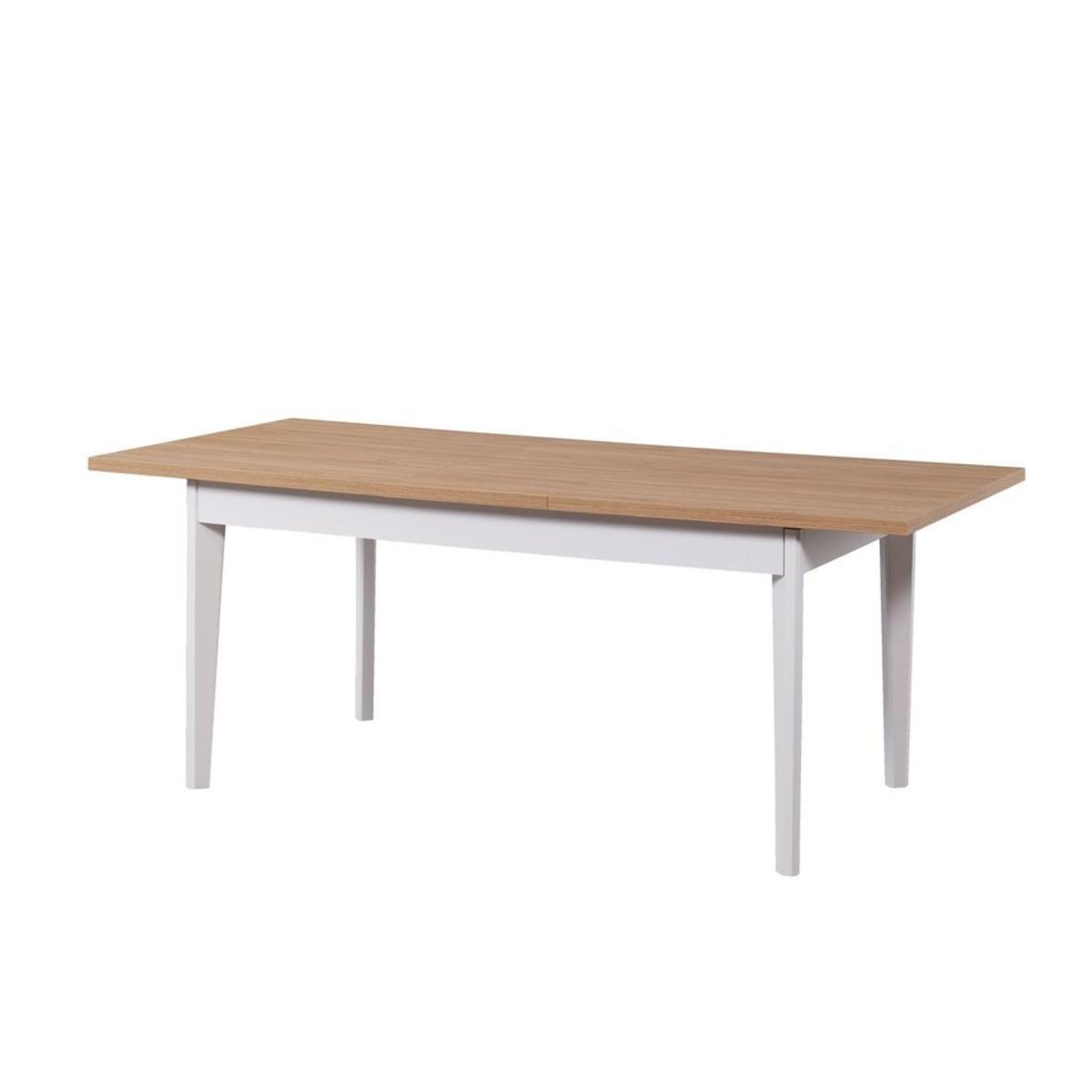 Lorin 4-6 Seat Fixed Dining Table, Light Wood & White – image 4