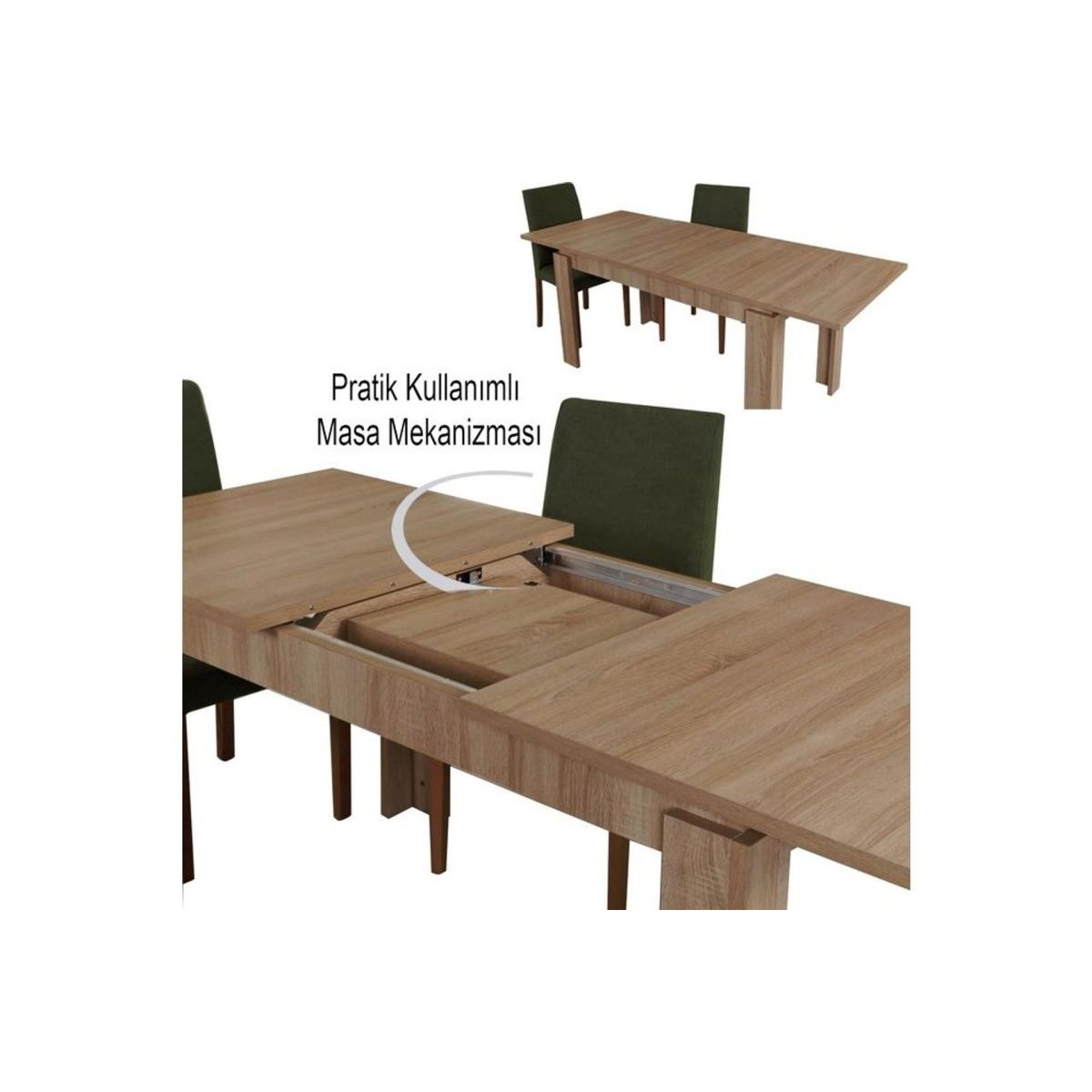 Huqqa 4-6 Seat Extendable Dining Table, Light Wood – image 4