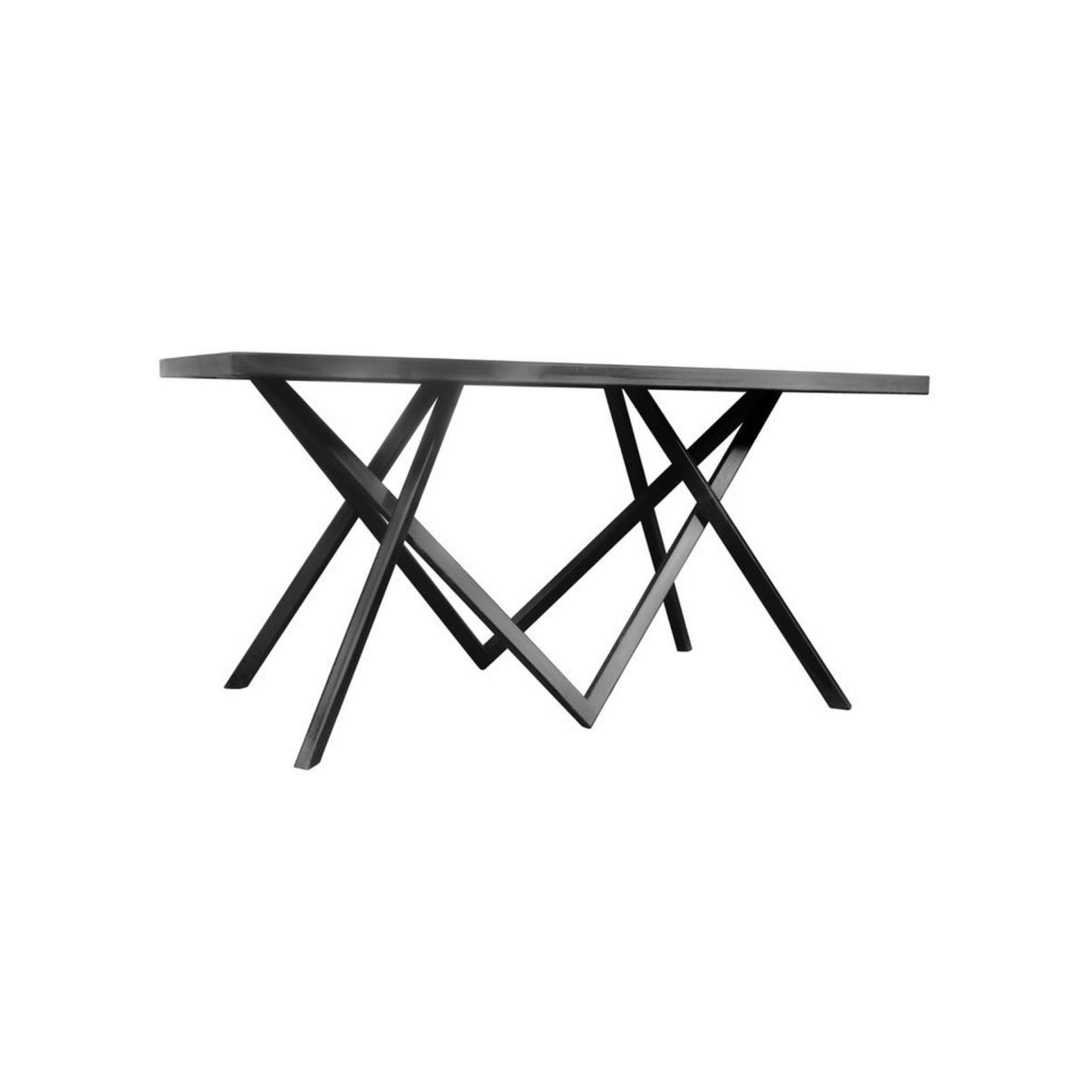 Bianca 4-6 Seat Fixed Dining Table, Black (Marble Effect) & Black – image 3