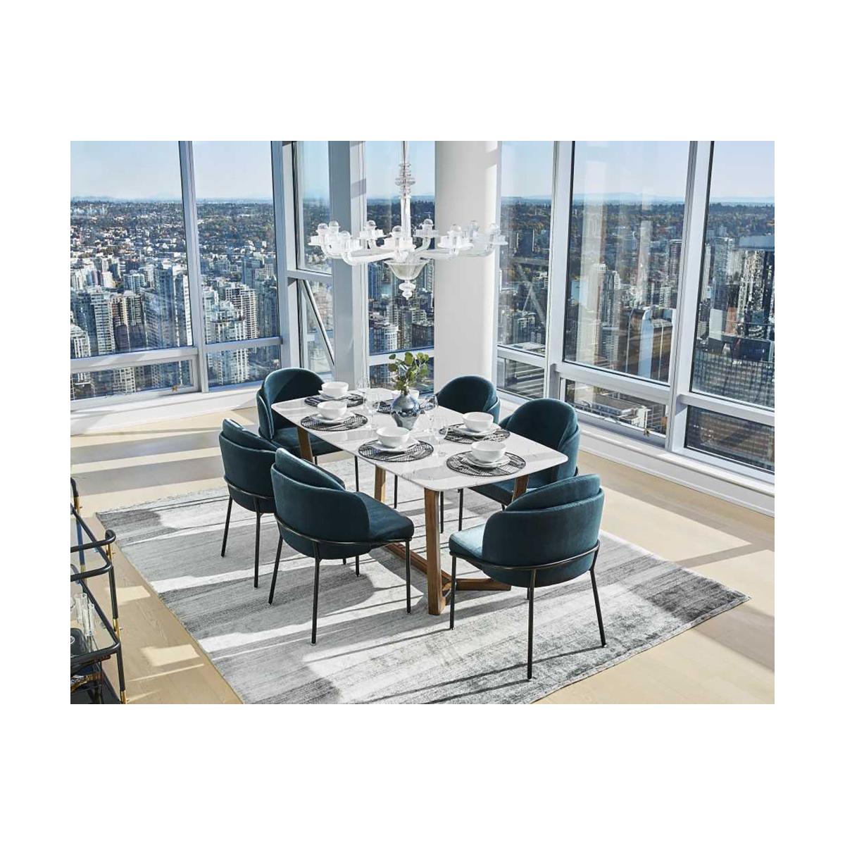 Ruby 6-8 Seat Fixed Dining Table, White – image 2
