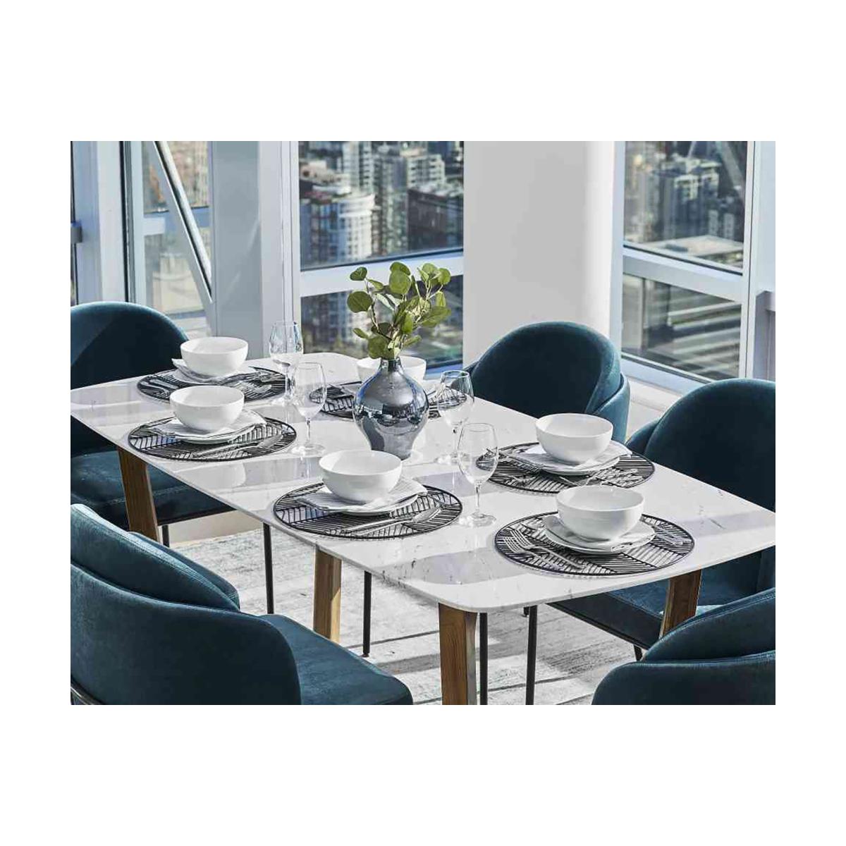 Ruby 6-8 Seat Fixed Dining Table, White – image 3