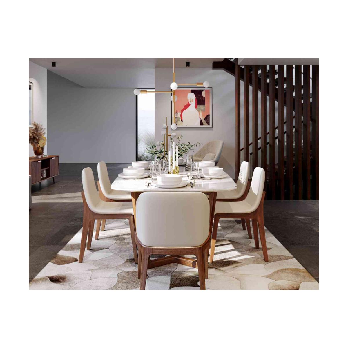 Ruby 6-8 Seat Fixed Dining Table, White – image 5