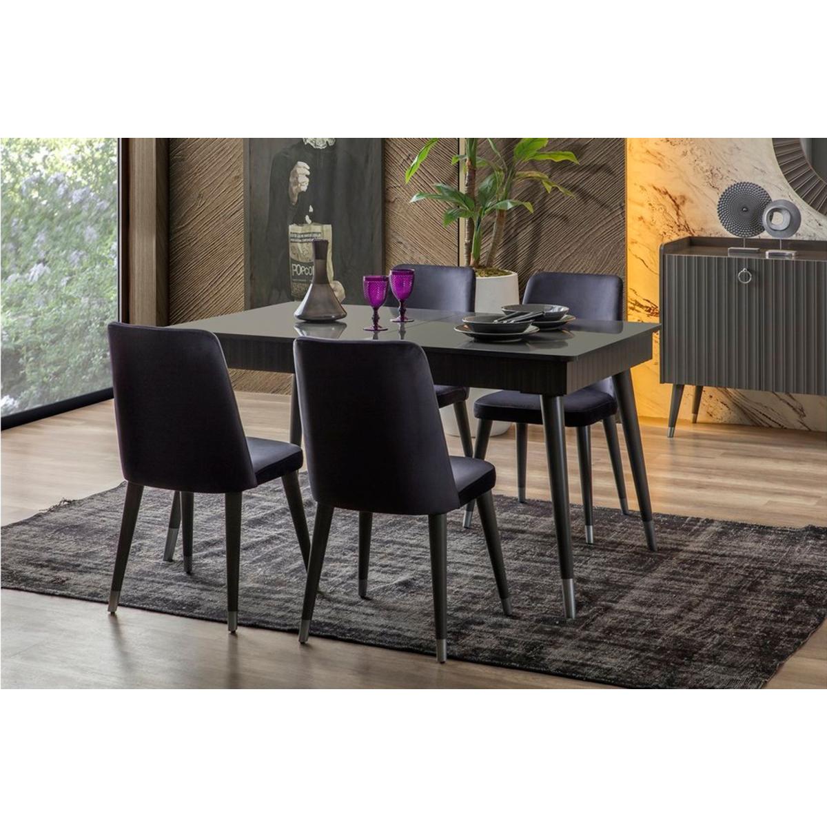 Orenda 4-6 Seat Dining Table, Dark Grey – image 2