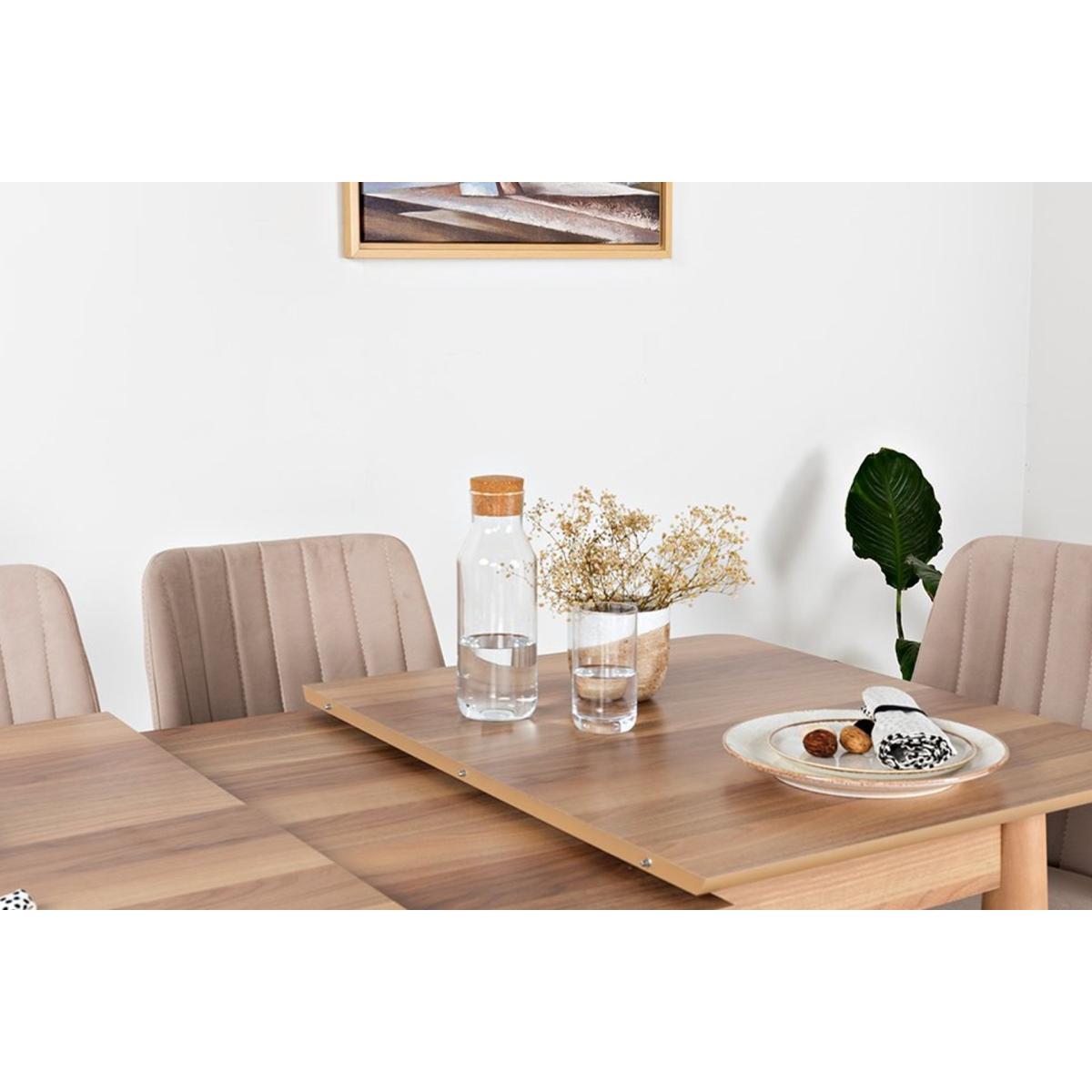 Yaprak 4-6 Seat Extendable Dining Table, Walnut – image 2