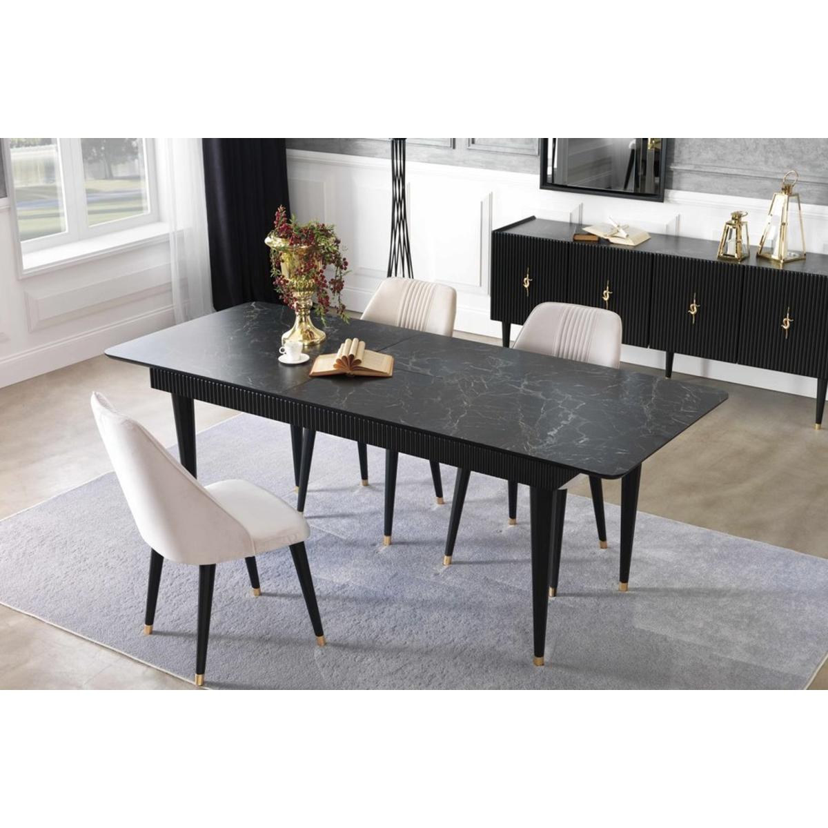 Creo Extendable Dining Table, Black – image 2