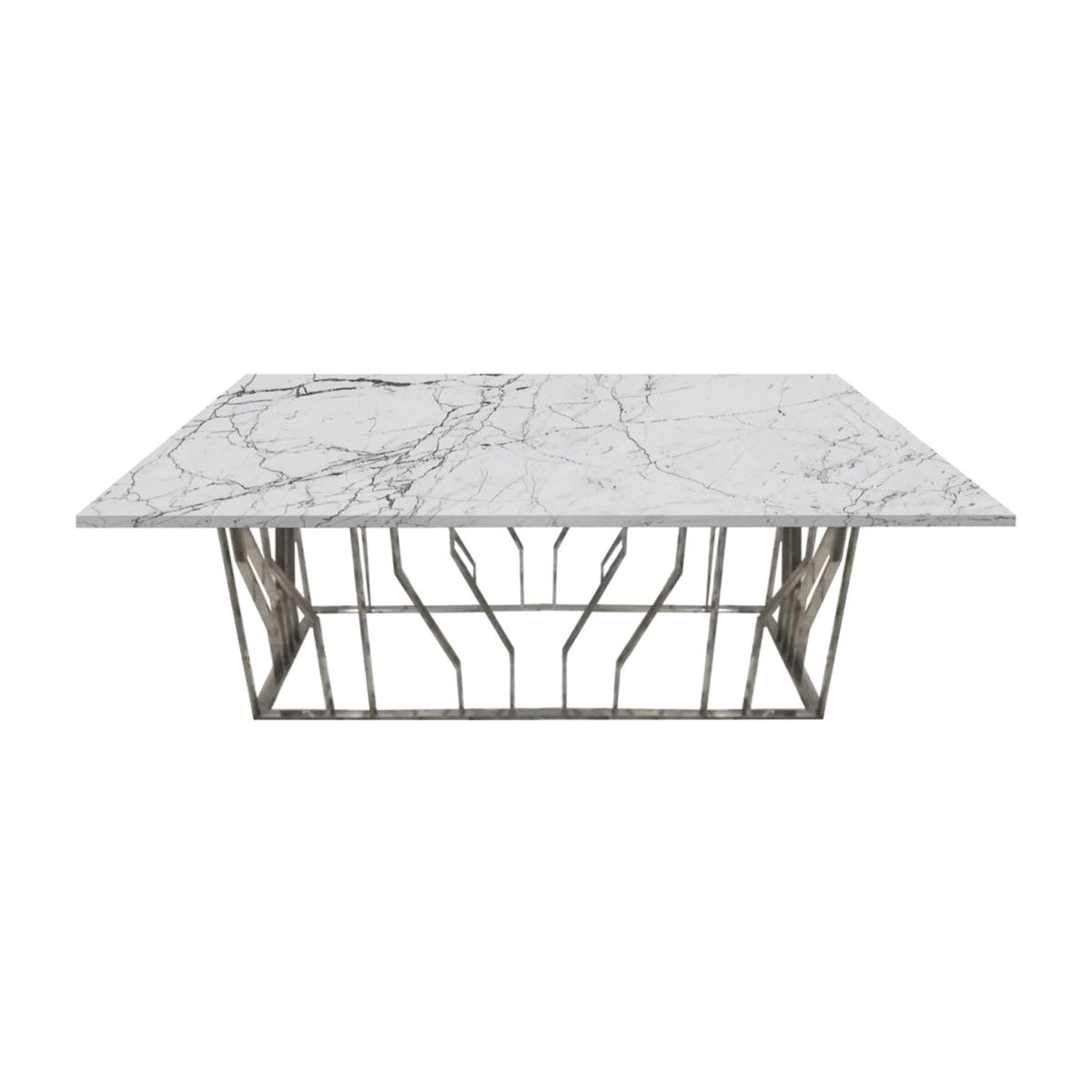 Rome 6-8 Seat Marble Fixed Dining Table – image 1