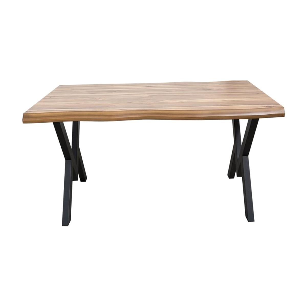 Didyma 2-4 Seat Fixed Dining Table, Light Wood & Black – image 1