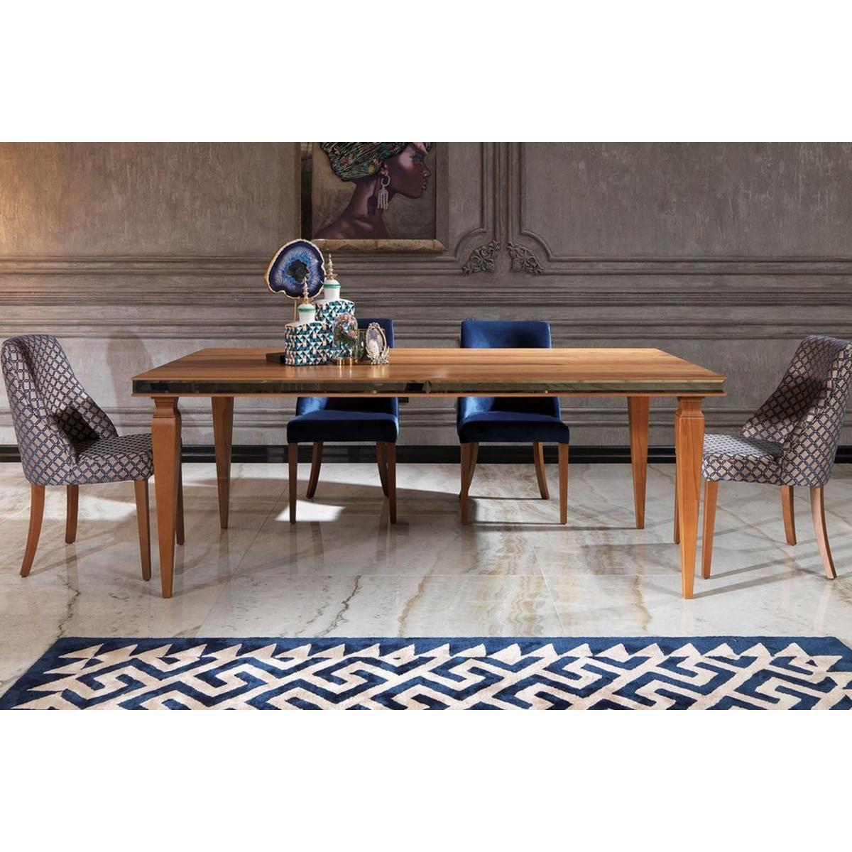 Bologna 6-8 Seat Fixed Dining Table, Dark Wood