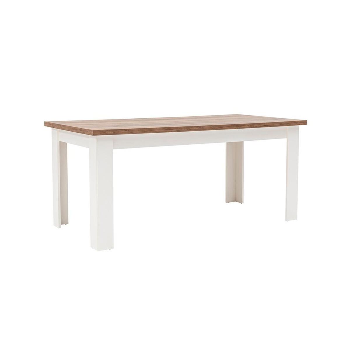 Agatha 4-6 Seat Fixed Dining Table, Dark Wood & White – image 2