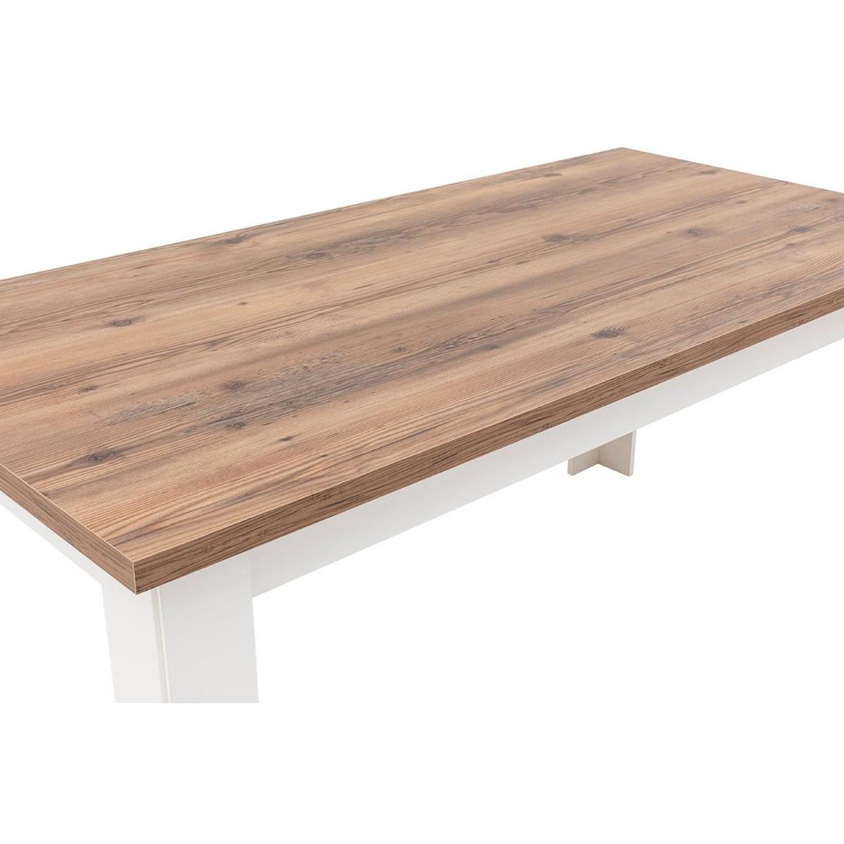 Agatha 4-6 Seat Fixed Dining Table, Dark Wood & White – image 6