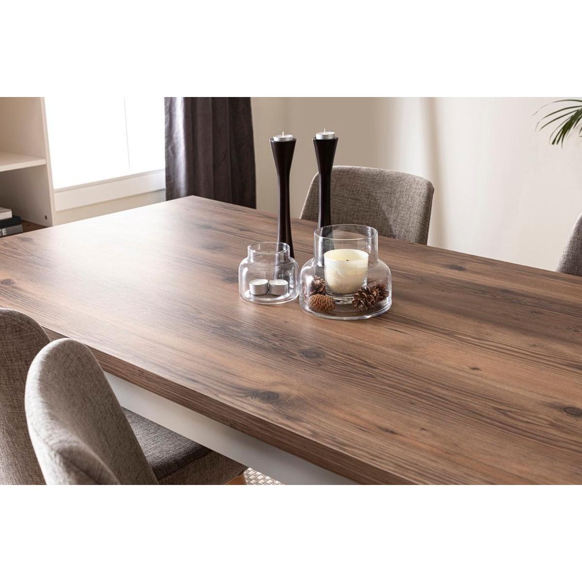 Agatha 4-6 Seat Fixed Dining Table, Dark Wood & White – image 7