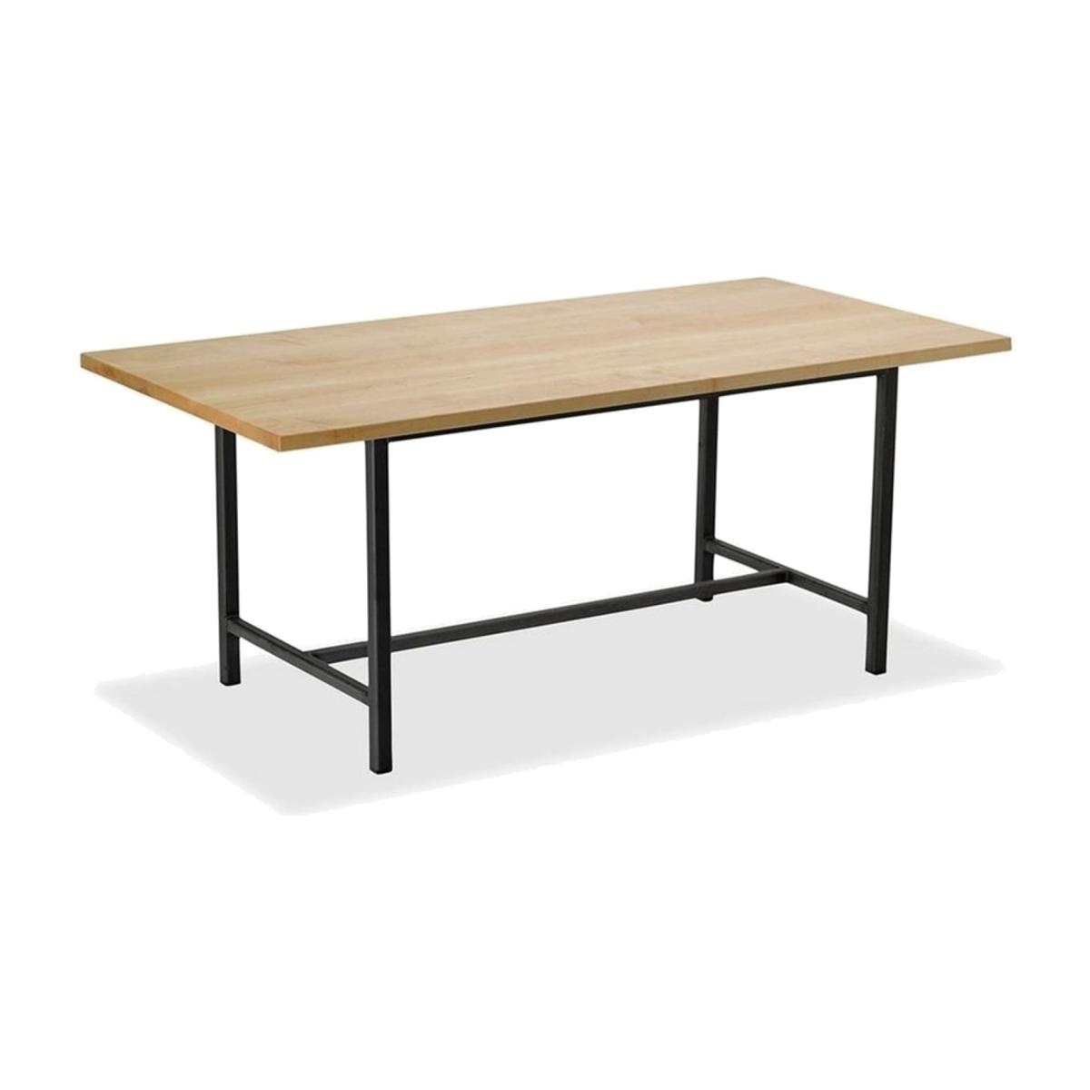 Oakland 6-8 Seat Fixed Dining Table, Light Wood & Black
