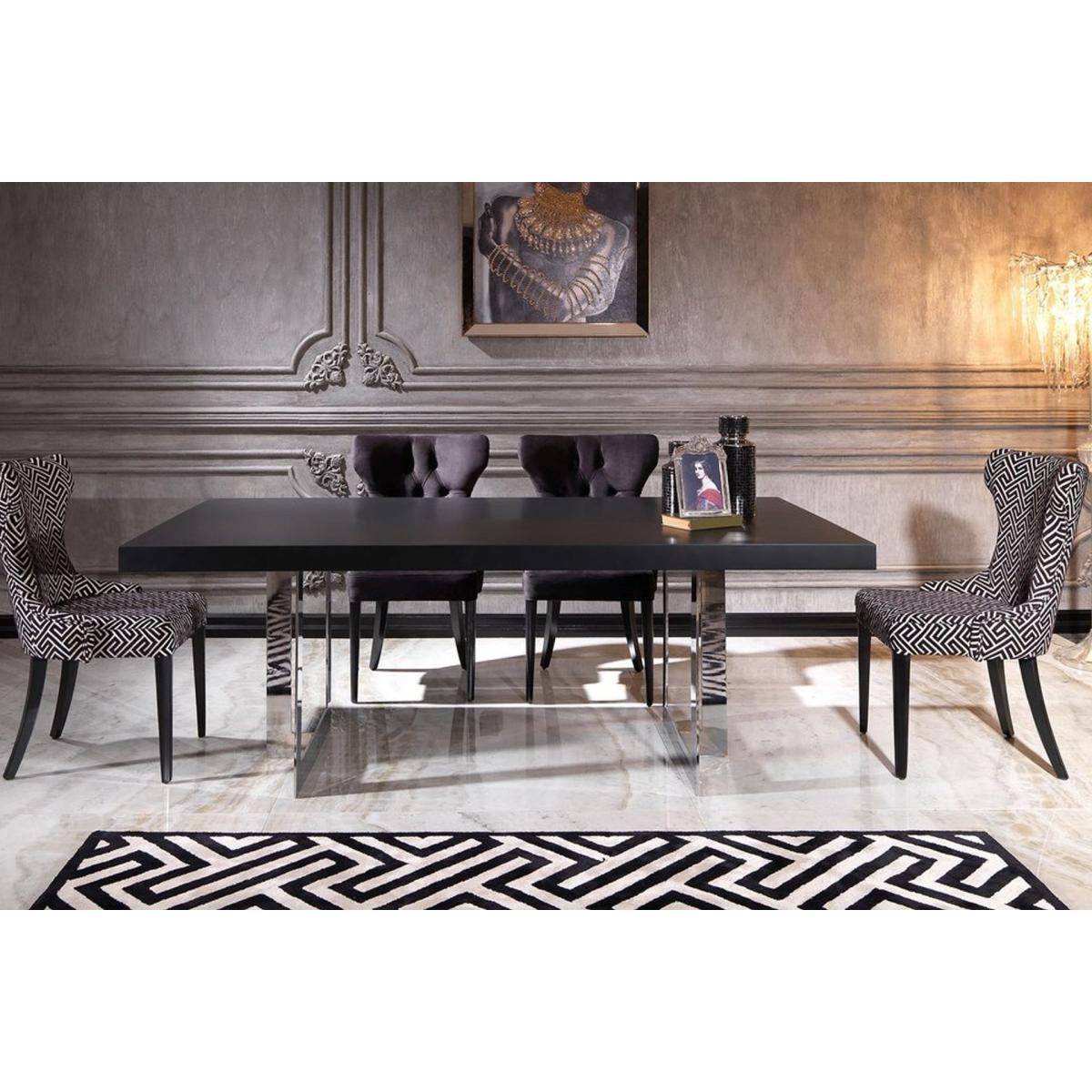 Nepal 6-8 Seat Fixed Dining Table, Black – image 2