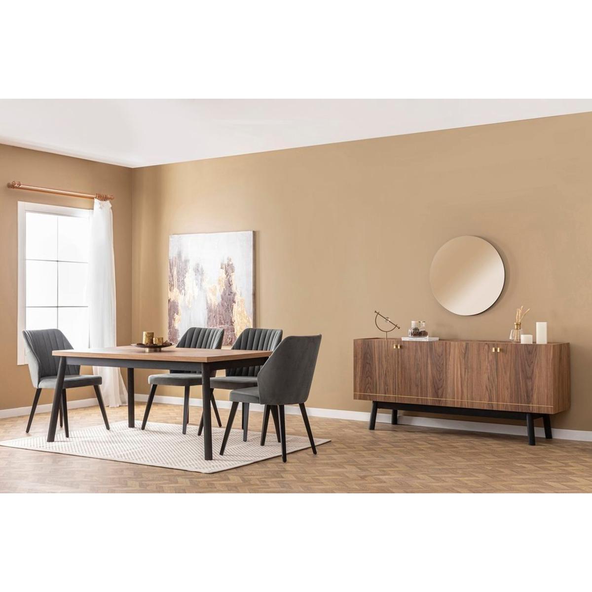 Modrian Fixed Dining Table, Walnut – image 2