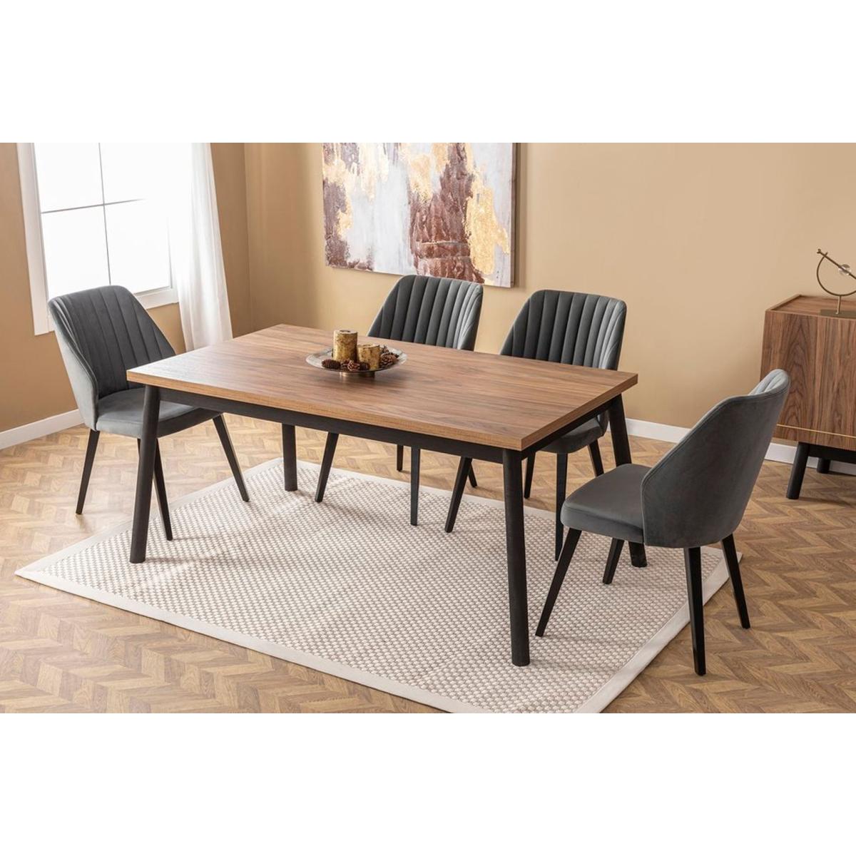 Modrian Fixed Dining Table, Walnut – image 3