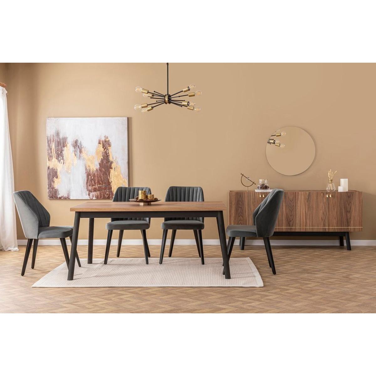 Modrian Fixed Dining Table, Walnut – image 1