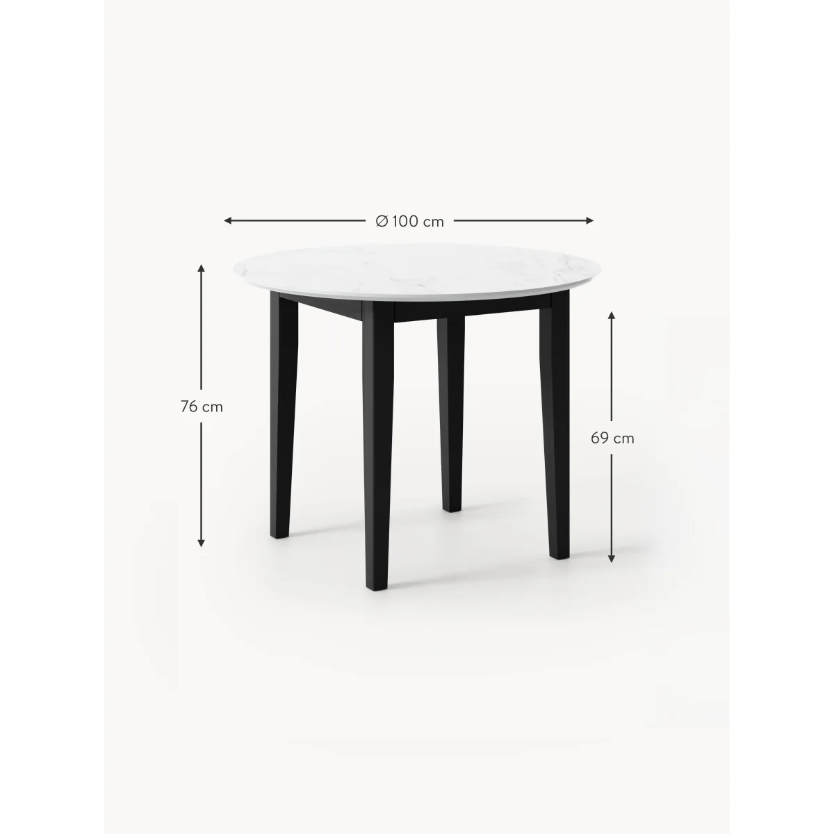 Round Marble Effect Dining Table Jackson, in various sizes – image 7