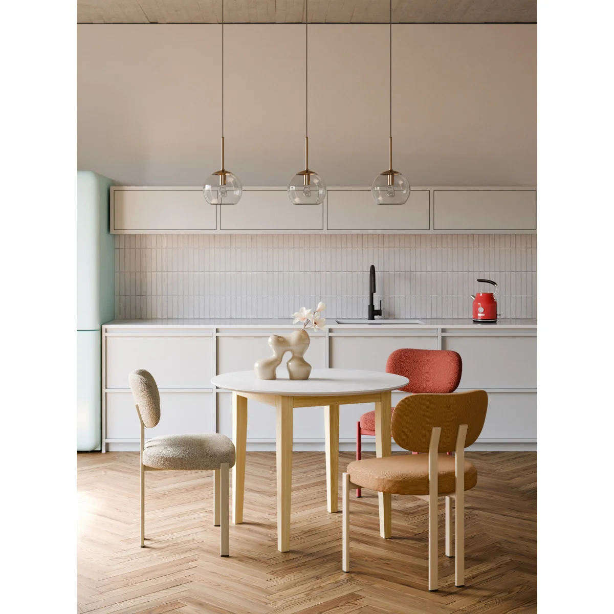 Round Marble Effect Dining Table Jackson, in various sizes – image 6
