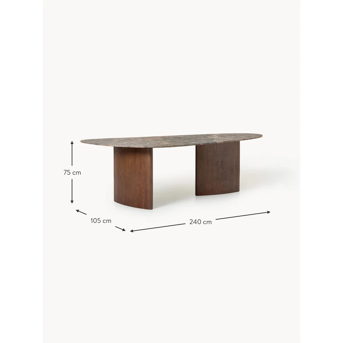 Organic Shaped Dining Table Meadow with Marble Top, in various sizes – image 6