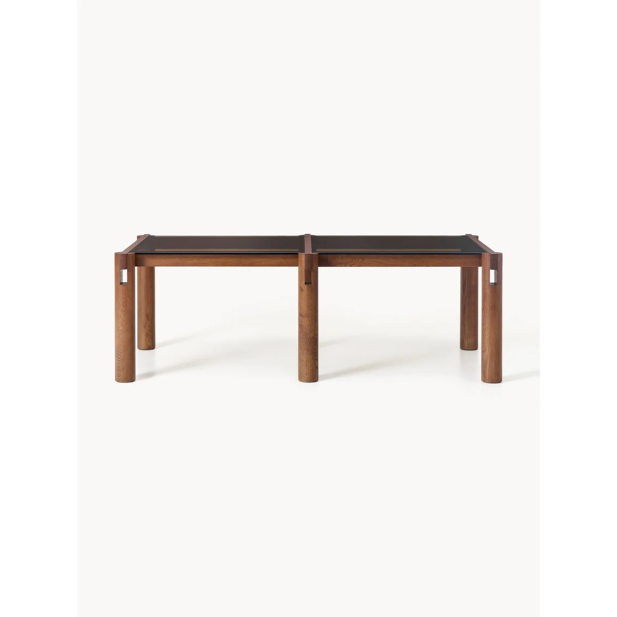 Oak Wood Dining Table Rory with Glass Tabletop, in various sizes – image 2