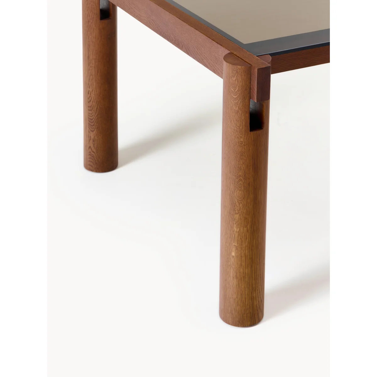 Oak Wood Dining Table Rory with Glass Tabletop, in various sizes – image 4