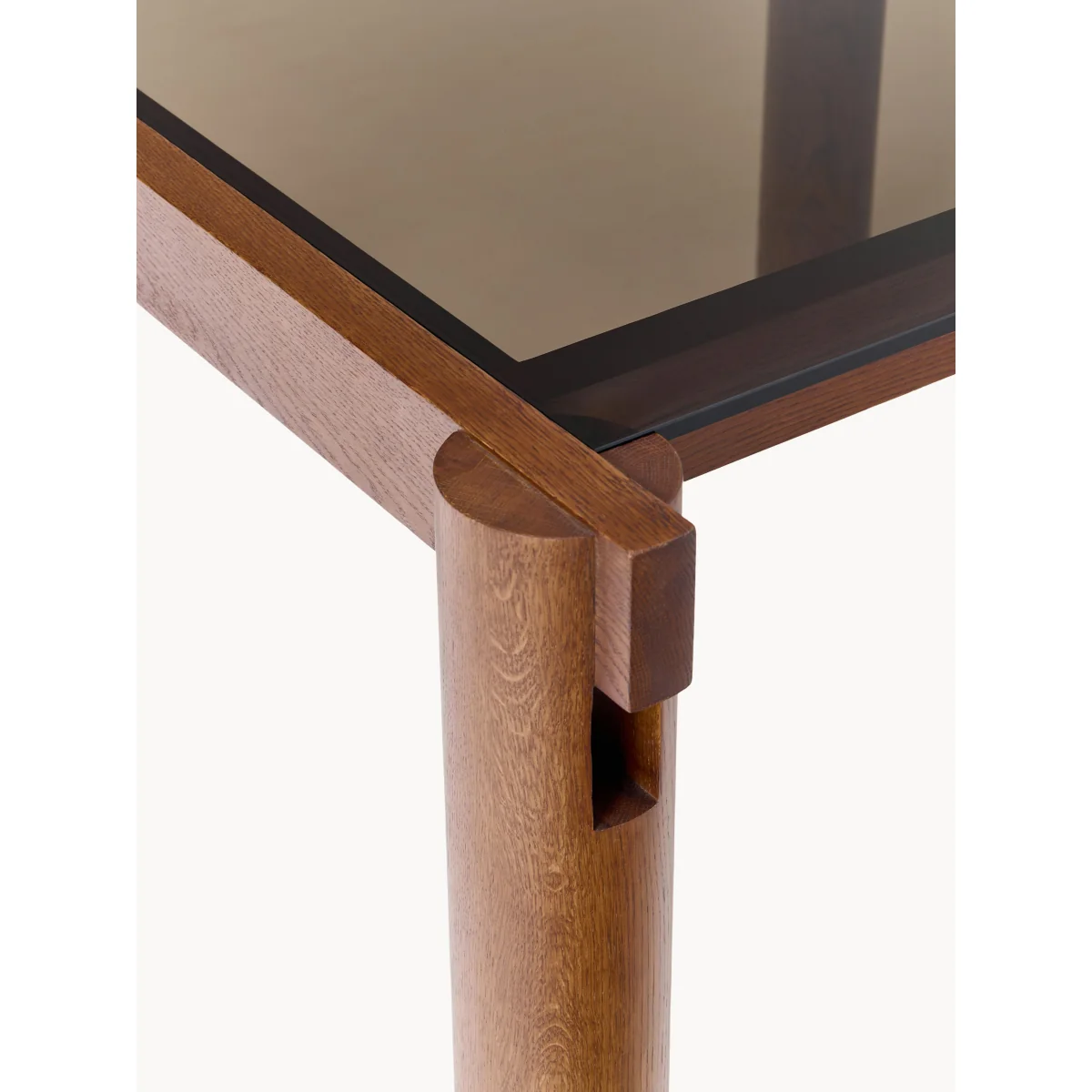 Oak Wood Dining Table Rory with Glass Tabletop, in various sizes – image 5