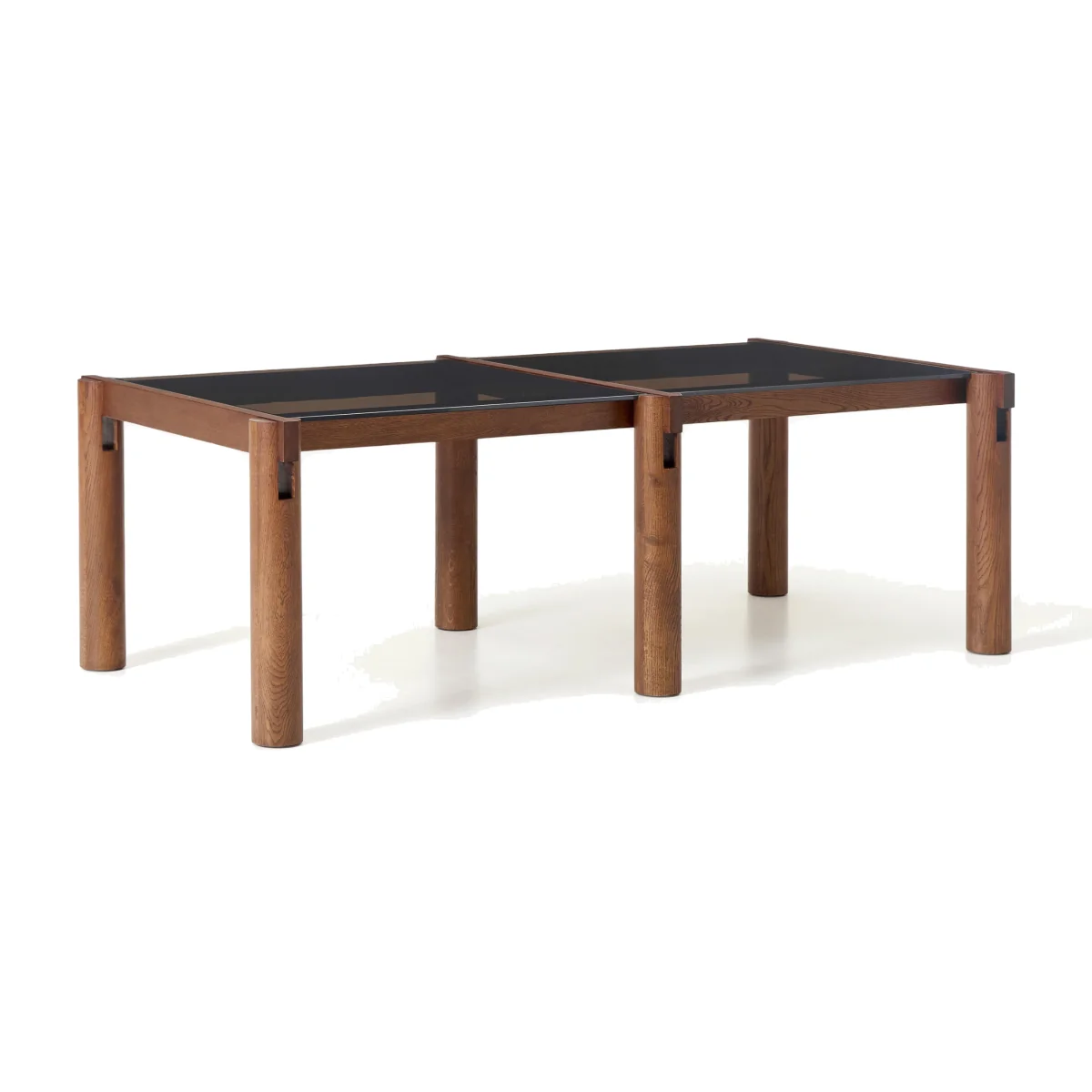 Oak Wood Dining Table Rory with Glass Tabletop, in various sizes – image 1