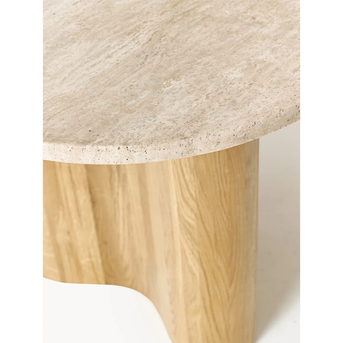 Oak Wood Dining Table Canyon with Travertine Top, in various sizes – image 5