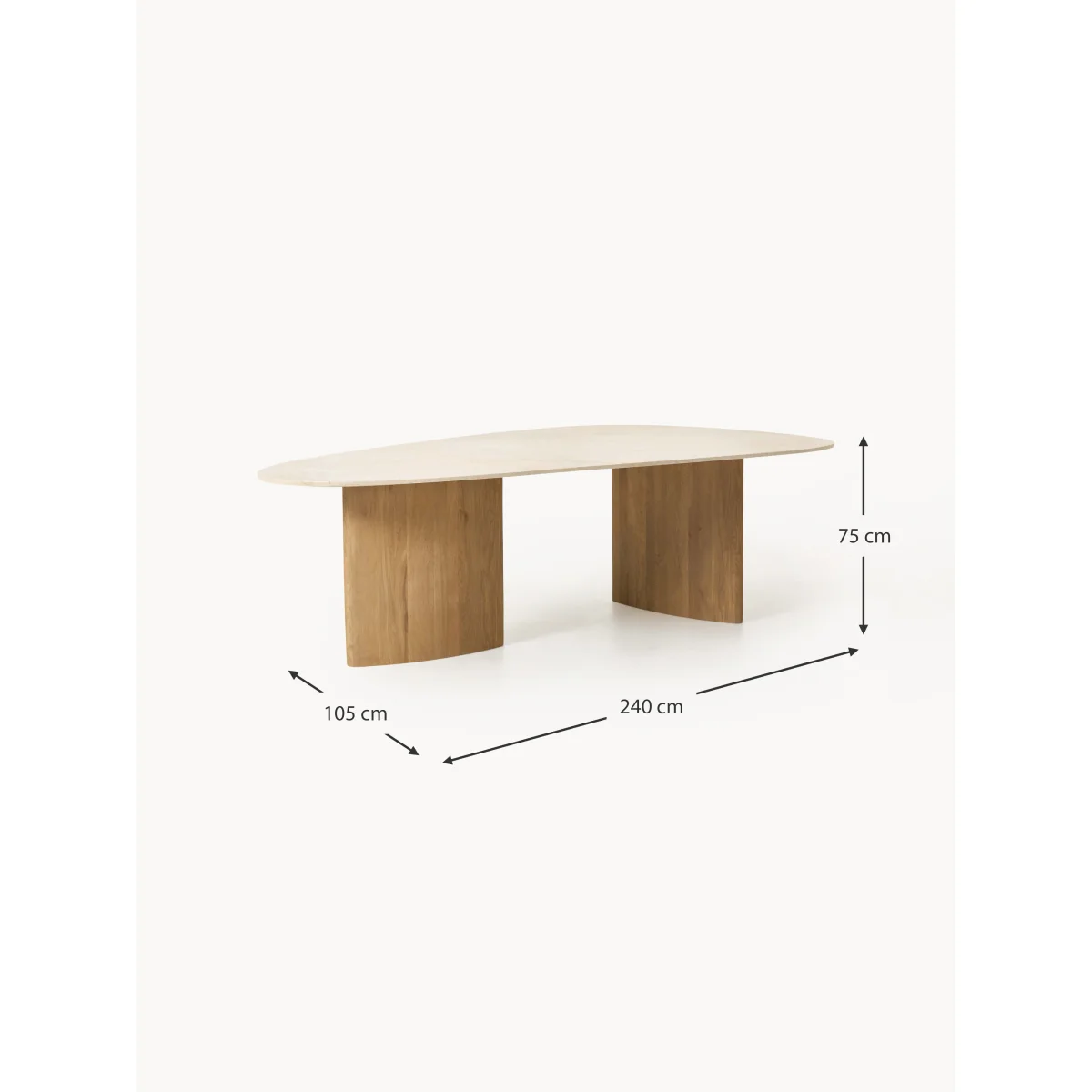 Organic Shaped Dining Table Meadow with Marble Top, in various sizes – image 2