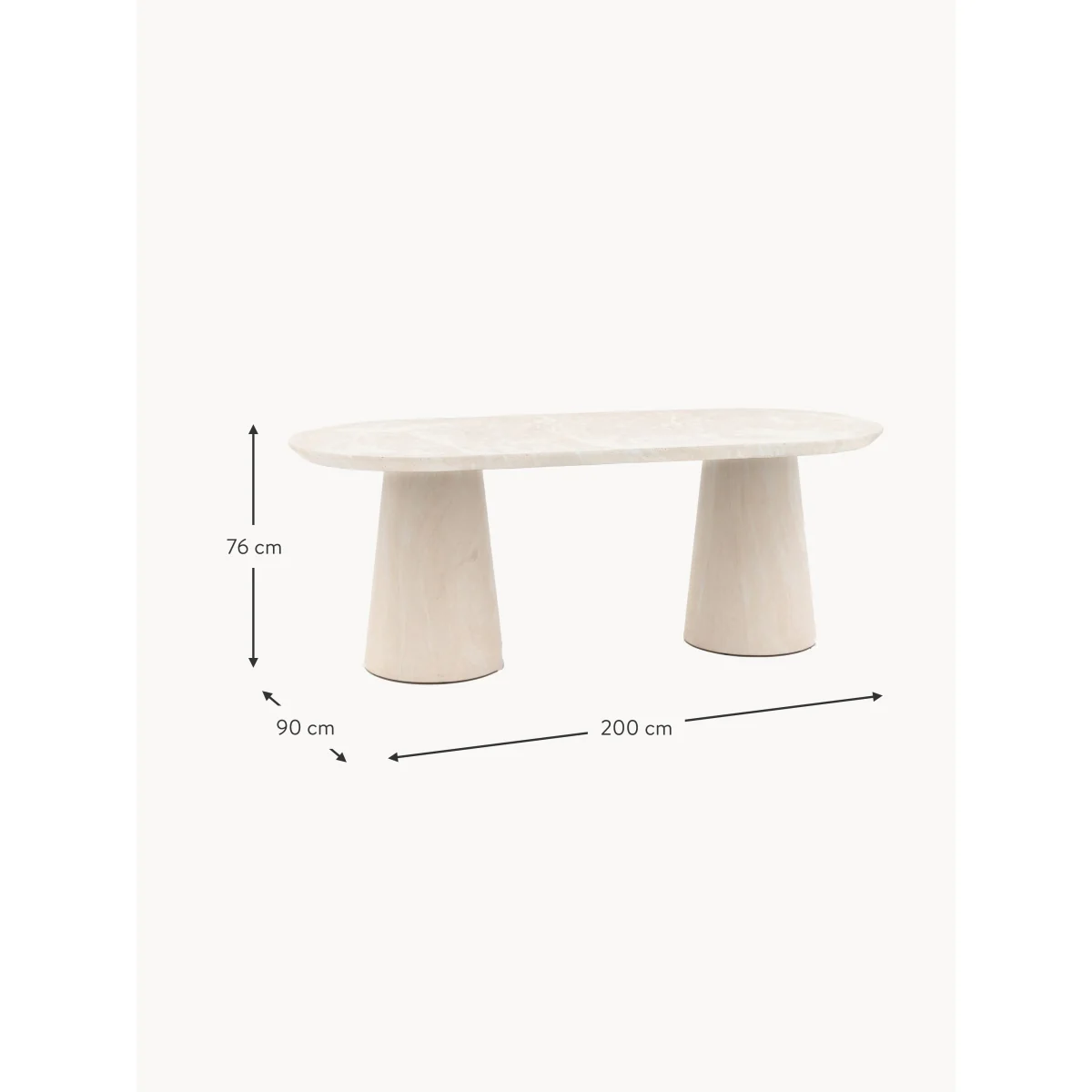 Oval Dinning Table Pedra, 200 x 90 cm – image 5