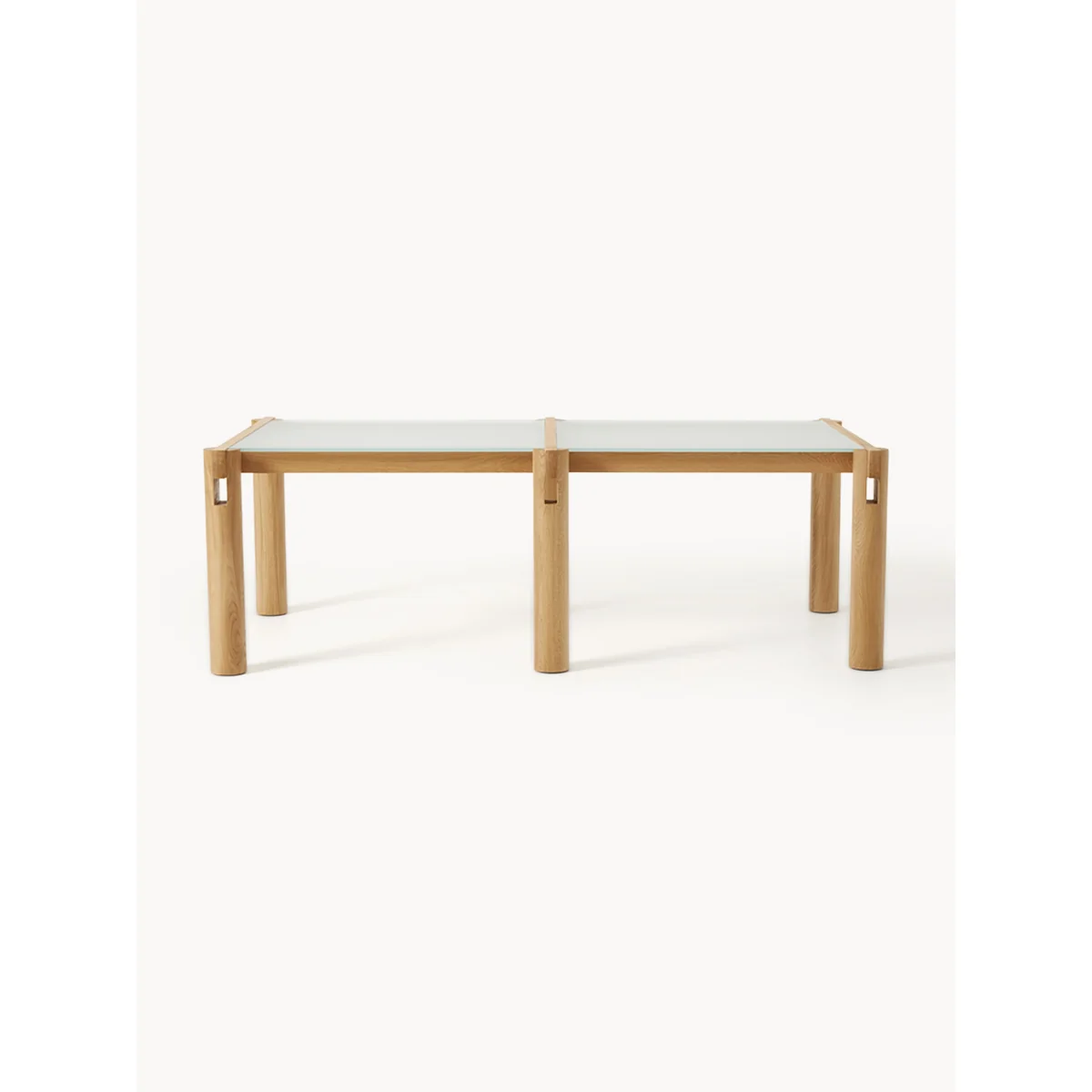 Oak Wood Dining Table Rory with Glass Tabletop, in various sizes – image 2