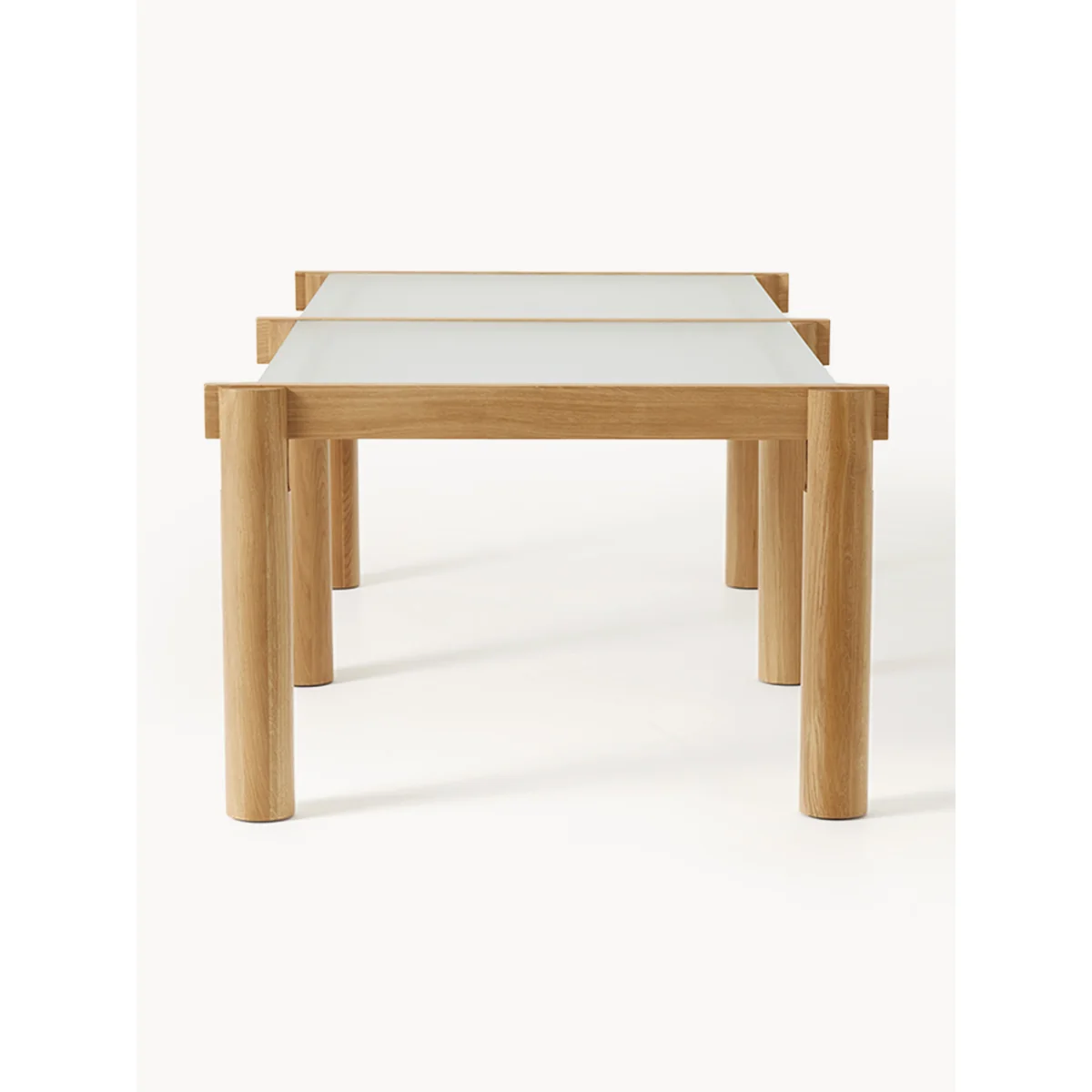 Oak Wood Dining Table Rory with Glass Tabletop, in various sizes – image 3