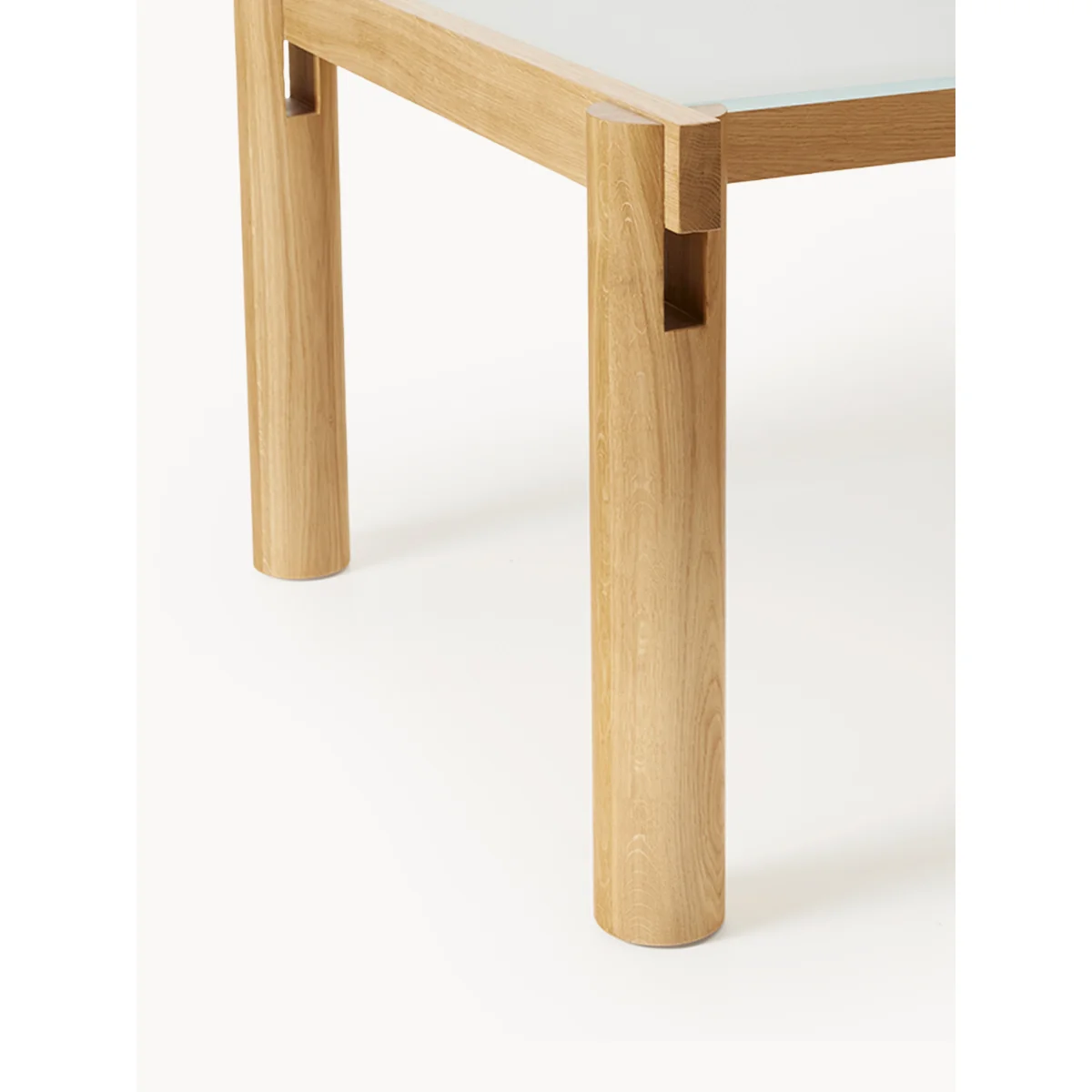 Oak Wood Dining Table Rory with Glass Tabletop, in various sizes – image 4