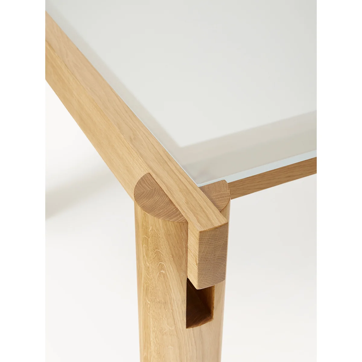 Oak Wood Dining Table Rory with Glass Tabletop, in various sizes – image 5
