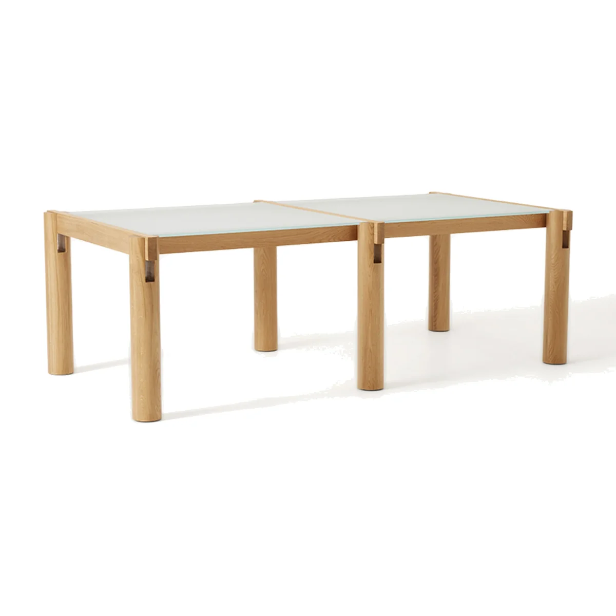 Oak Wood Dining Table Rory with Glass Tabletop, in various sizes – image 1