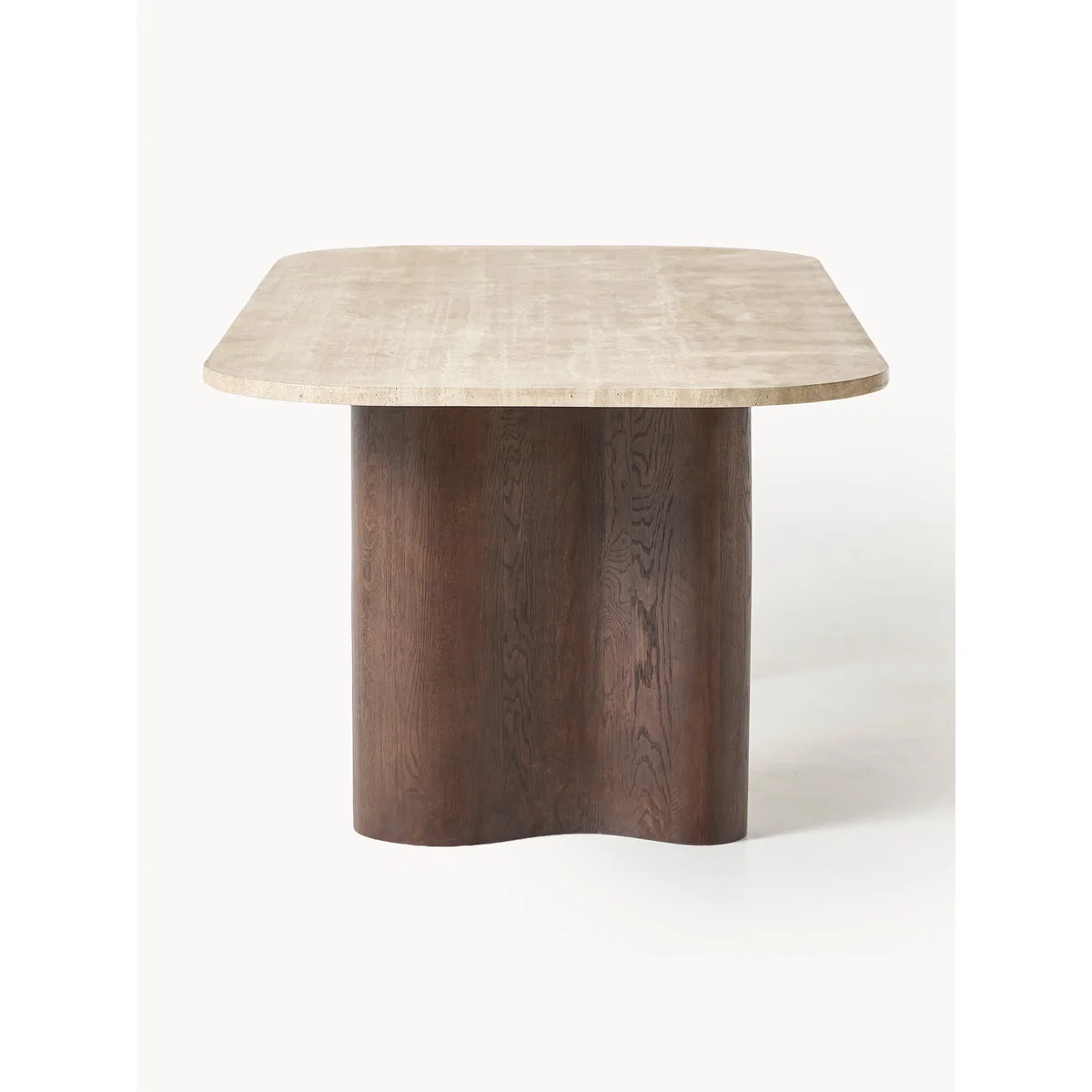 Oak Wood Dining Table Canyon with Travertine Top, in various sizes – image 3