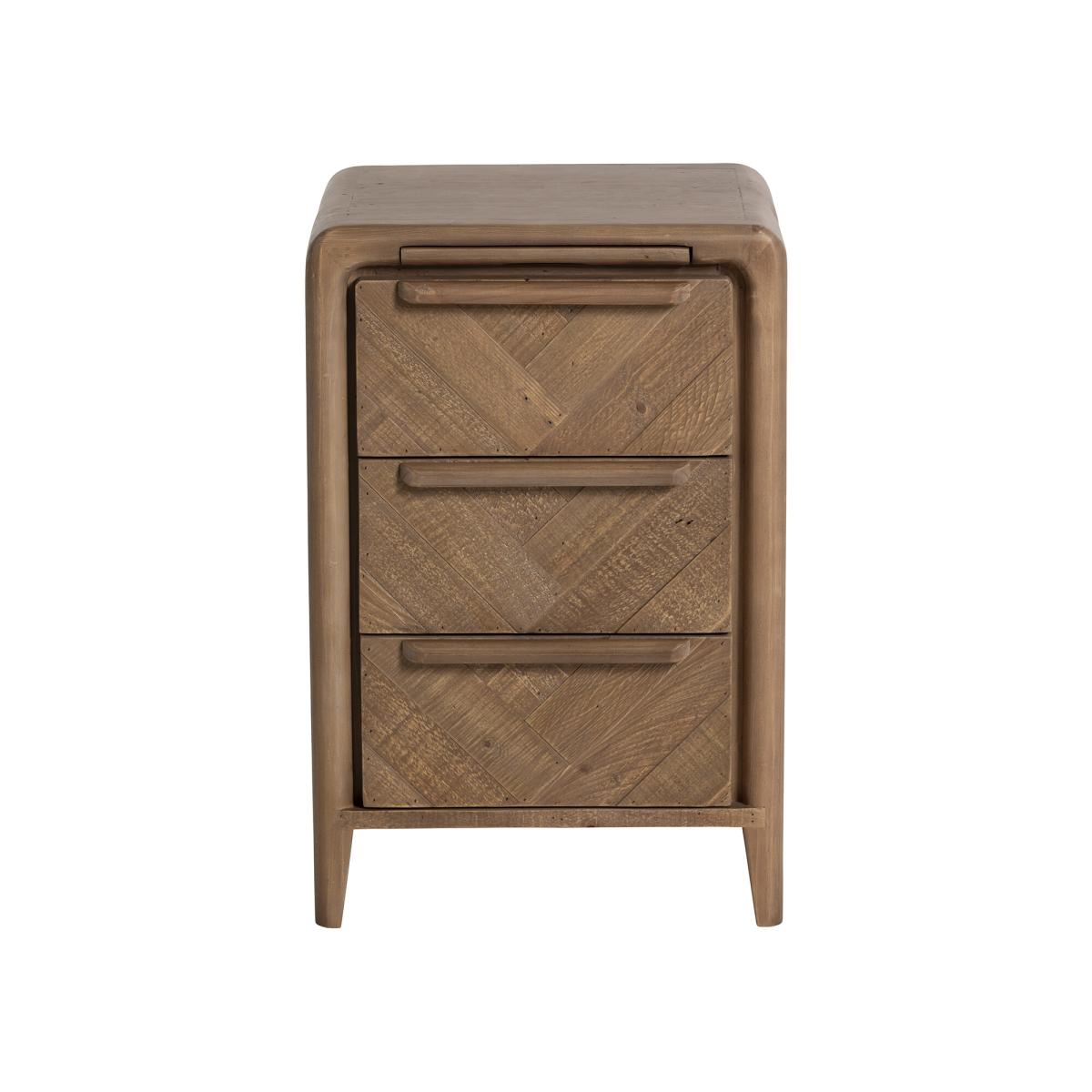 Bevan 3 Drawer Bedside Table, Pine Wood | Barker & Stonehouse – image 2