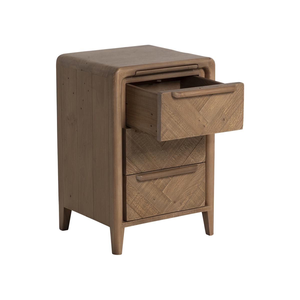 Bevan 3 Drawer Bedside Table, Pine Wood | Barker & Stonehouse – image 5