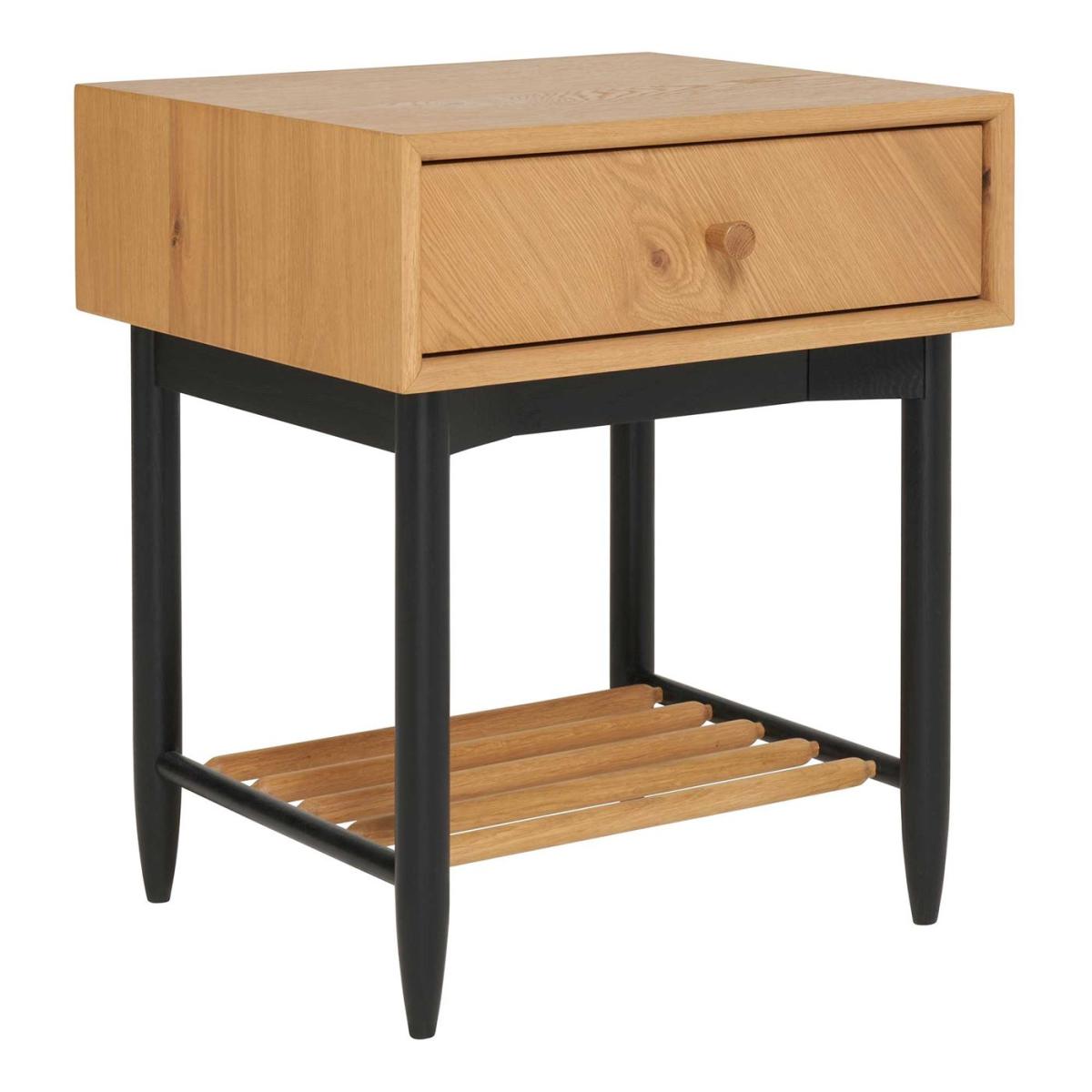 Ercol Monza 1 Drawer Bedside Cabinet, Brown | Barker & Stonehouse – image 2