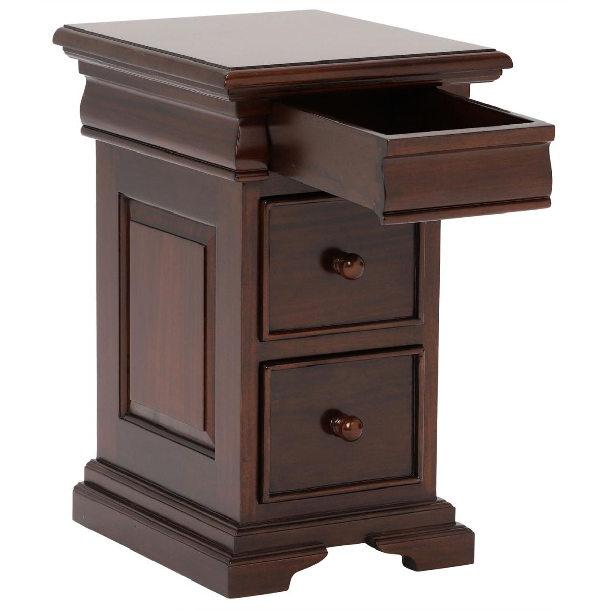 Grosvenor 3 Drawer Bedside Table, Brown | Barker & Stonehouse – image 3