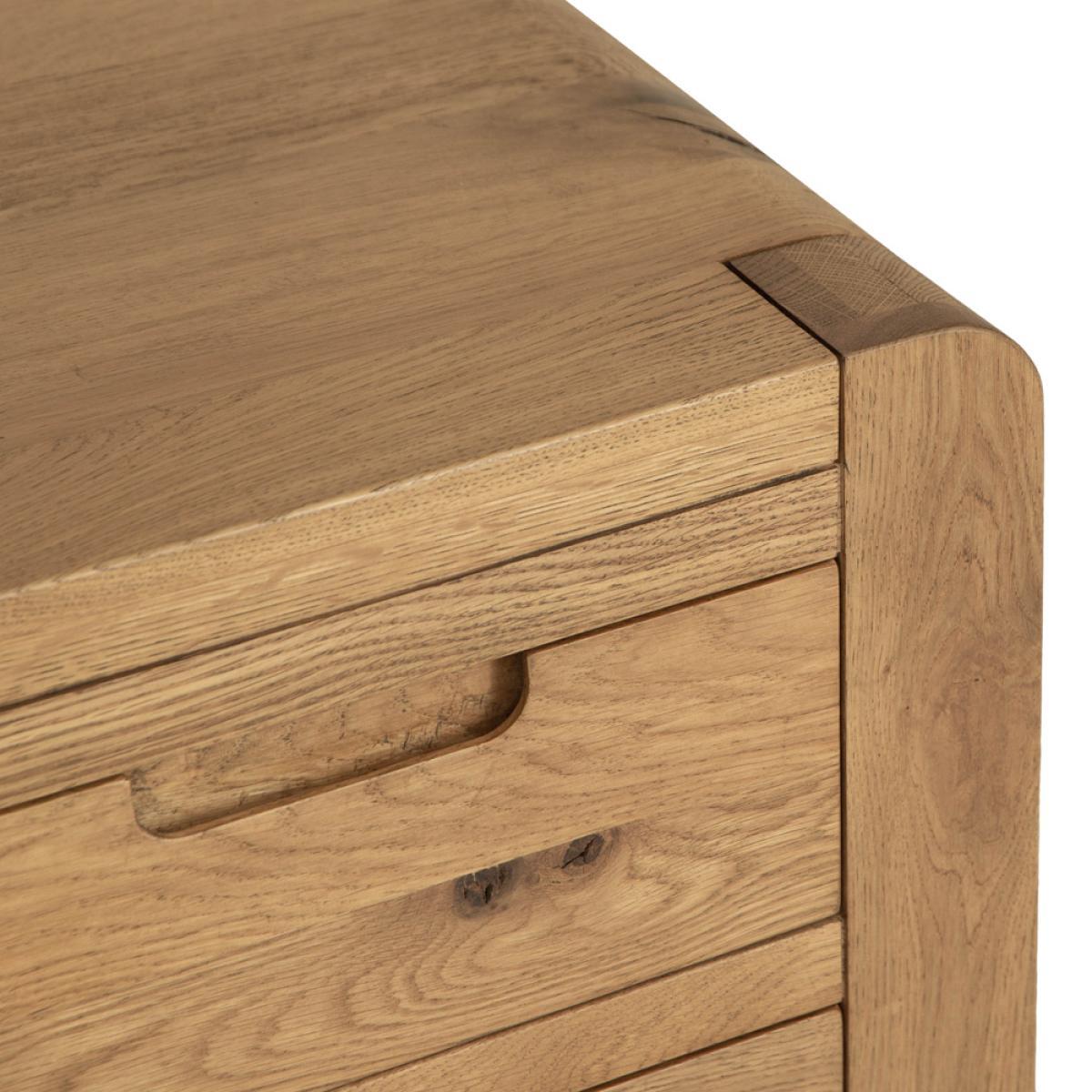 Oslo Chunky Oak 3 Drawer Bedside Table – image 7