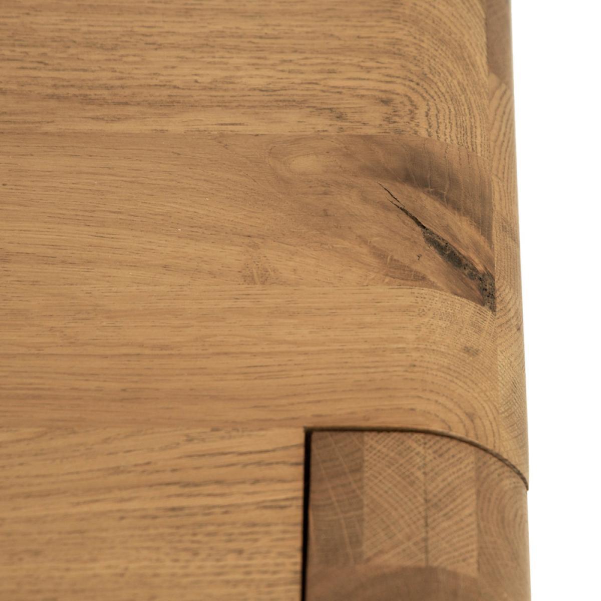 Oslo Chunky Oak 3 Drawer Bedside Table – image 8