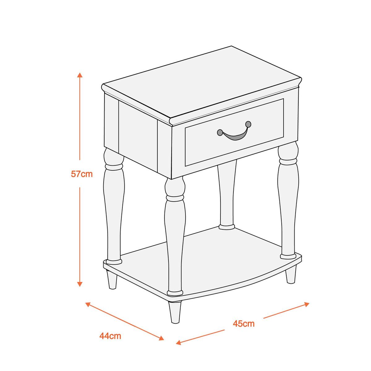 Sophia Grey 1 Drawer Bedside Table Grey – image 3