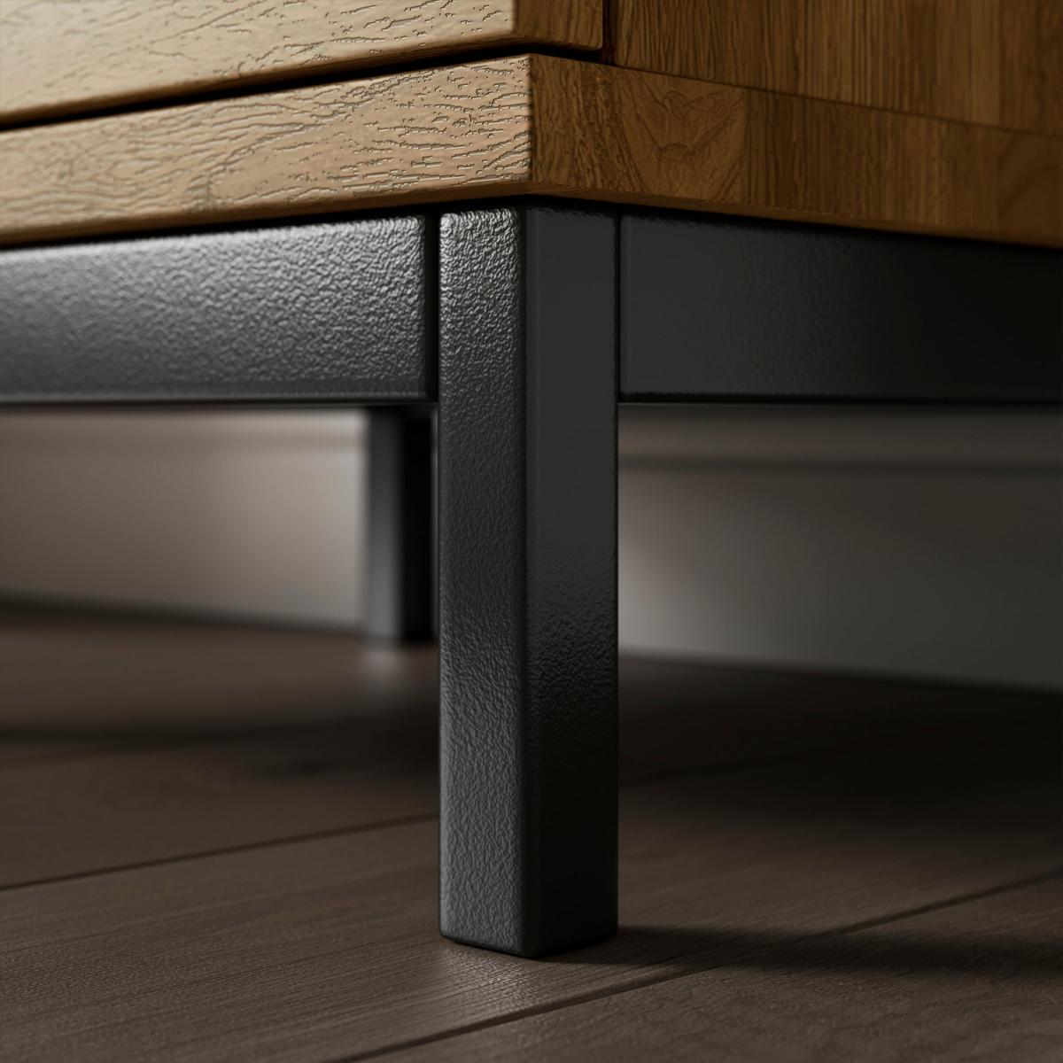 Reynolds 2 Drawer Bedside Table Black – image 5