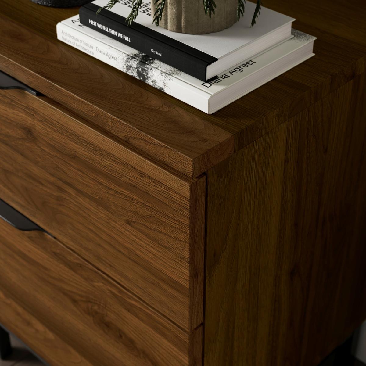 Reynolds 2 Drawer Bedside Table Black – image 6