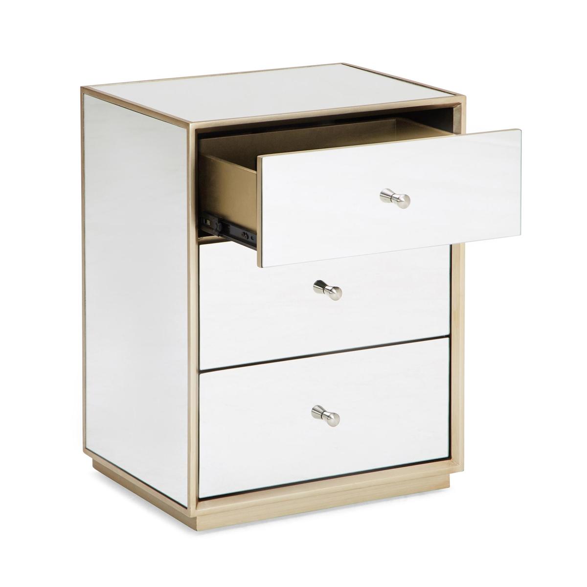 Harriet Mirrored Bedside Table Silver – image 5