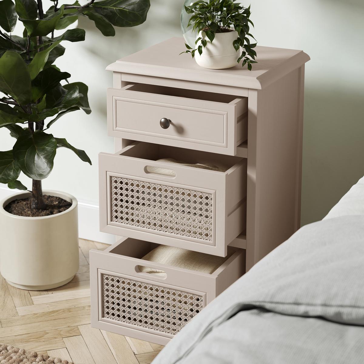 Lucy Cane 3 Drawer Bedside Table Lucy Cane Natural – image 4