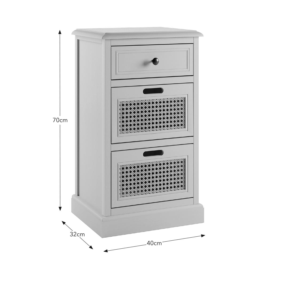 Lucy Cane 3 Drawer Bedside Table Lucy Cane Natural – image 8