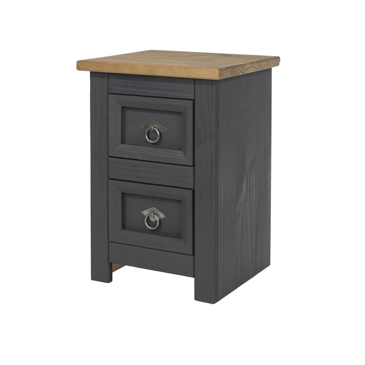 Corona Carbon 2 Drawer Bedside Grey – image 2