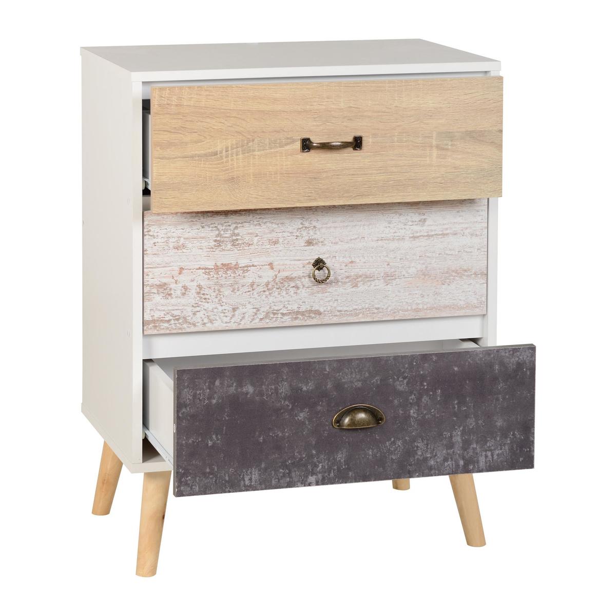 Nordic 3 Drawer Chest White – image 3
